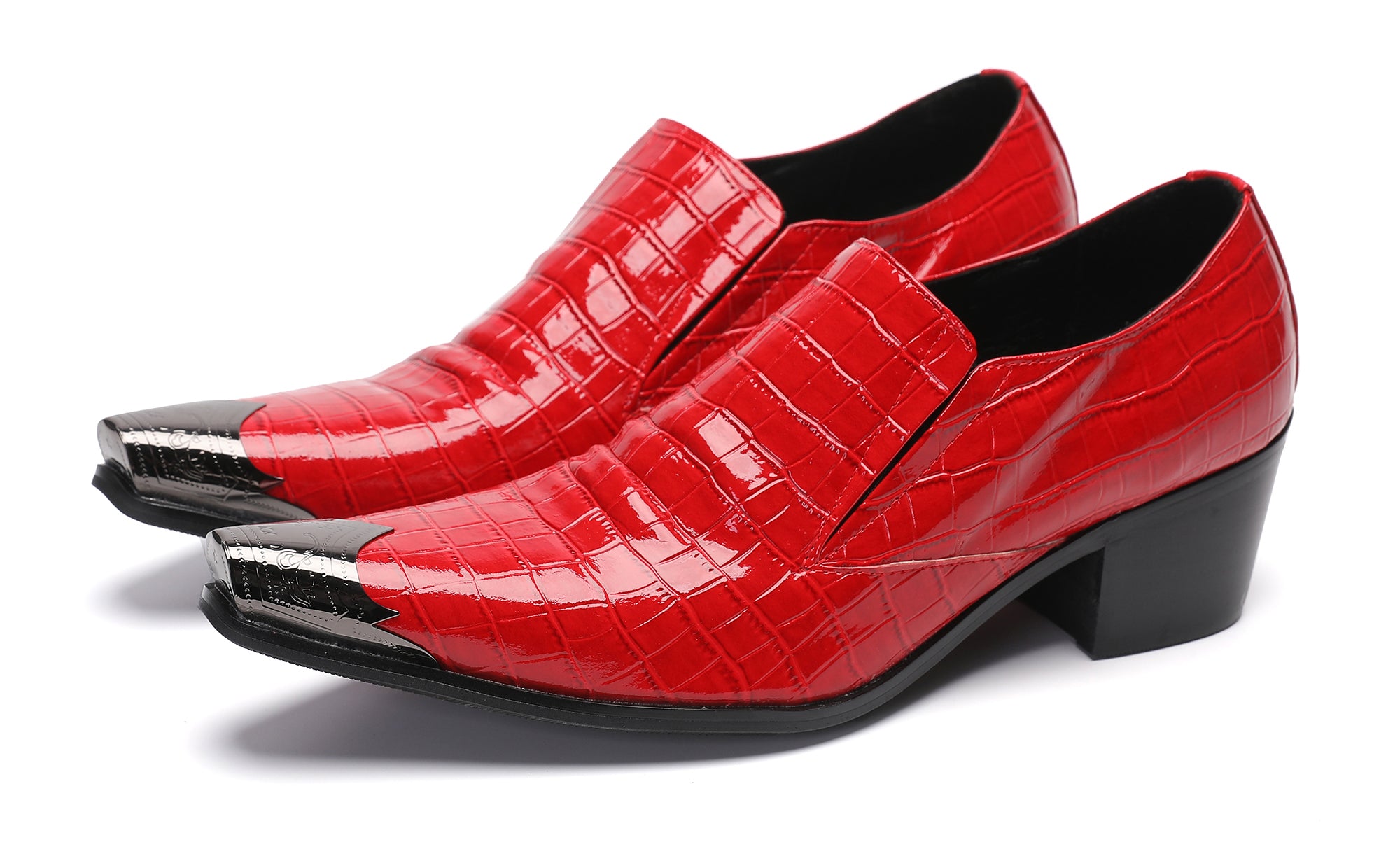 Mocasines Penny coloridos occidentales con punta de metal para hombre