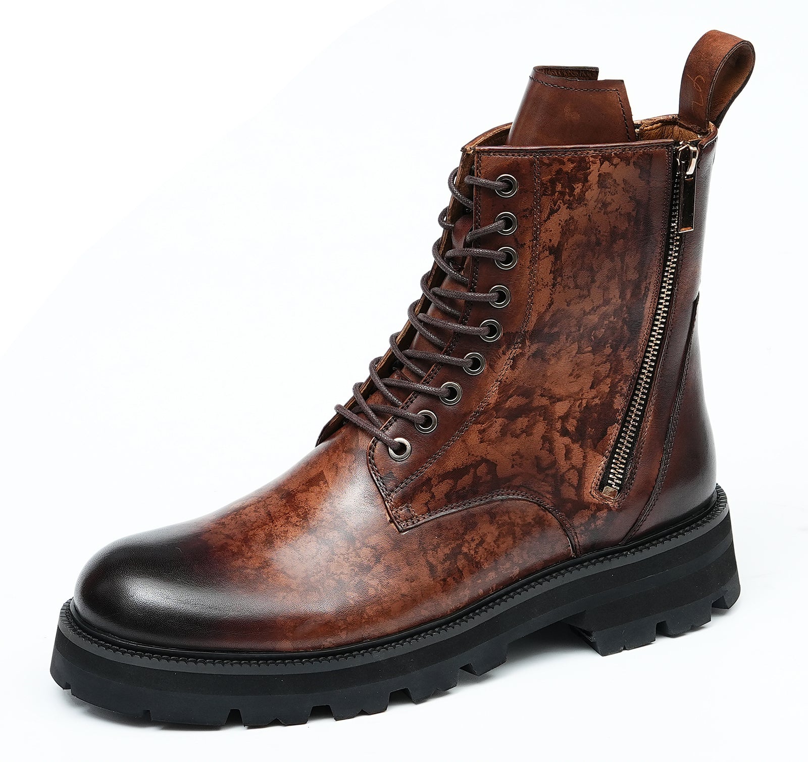 Men's Fashion Double Zipper Casual Mid Calf Boots