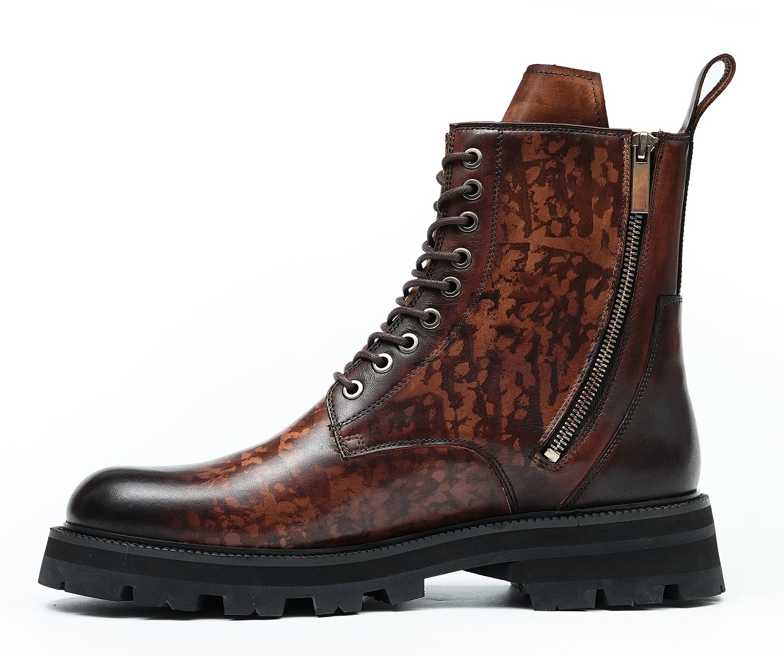 Men's Fashion Double Zipper Casual Mid Calf Boots
