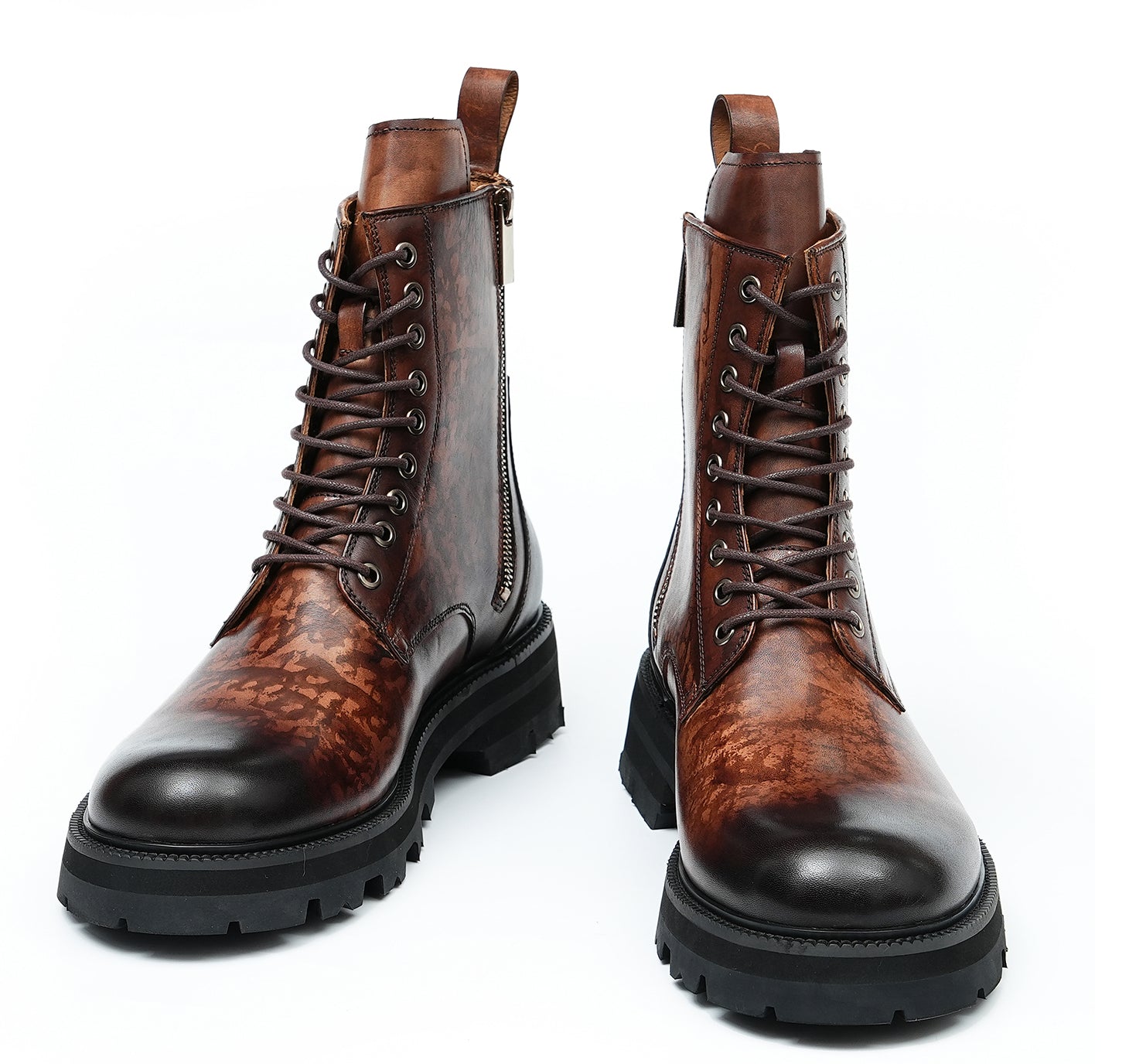 Men's Fashion Double Zipper Casual Mid Calf Boots