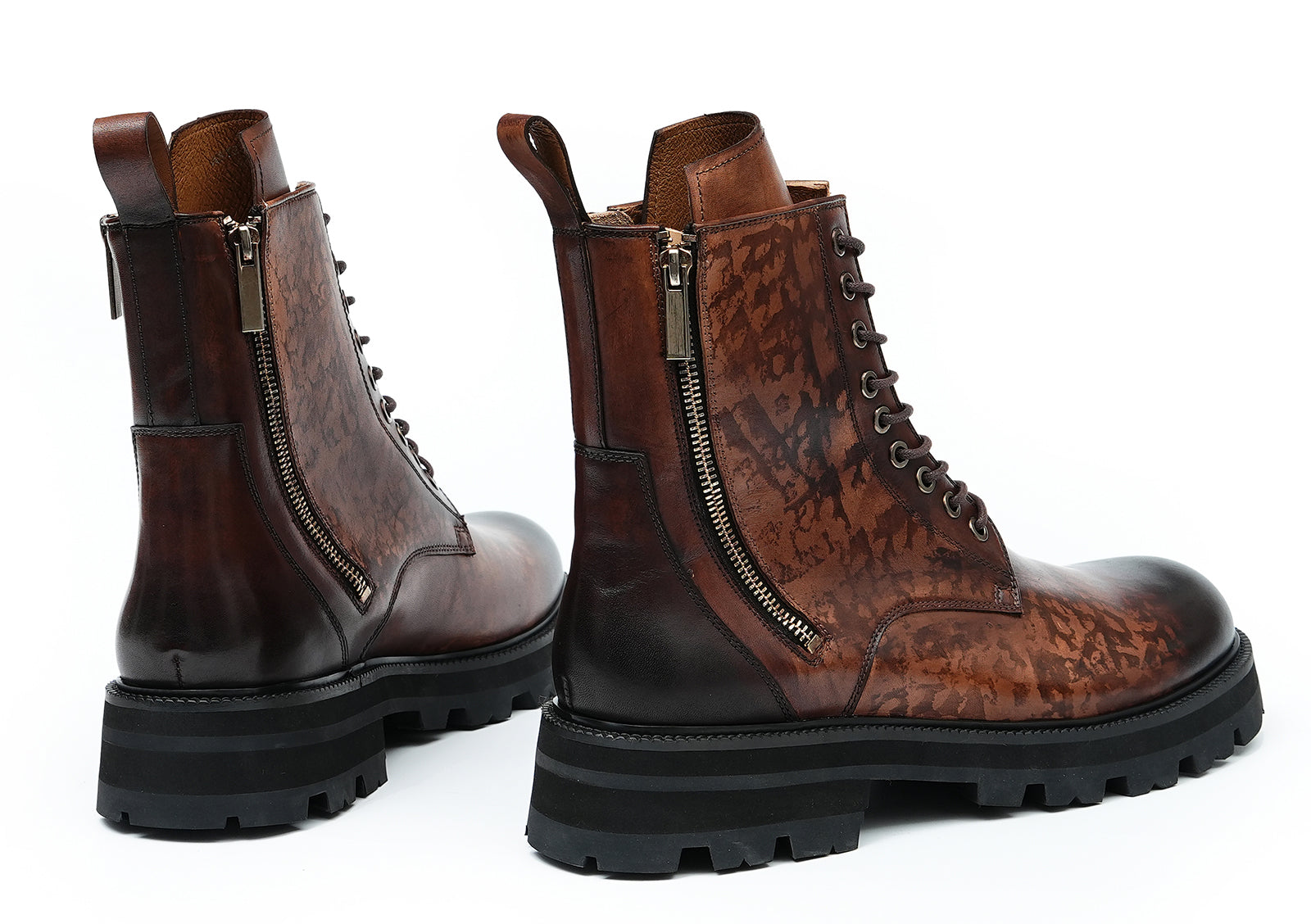 Men's Fashion Double Zipper Casual Mid Calf Boots