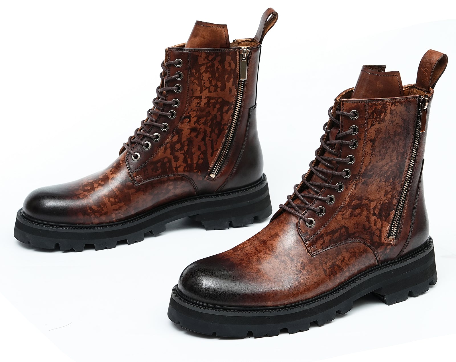 Men's Fashion Double Zipper Casual Mid Calf Boots