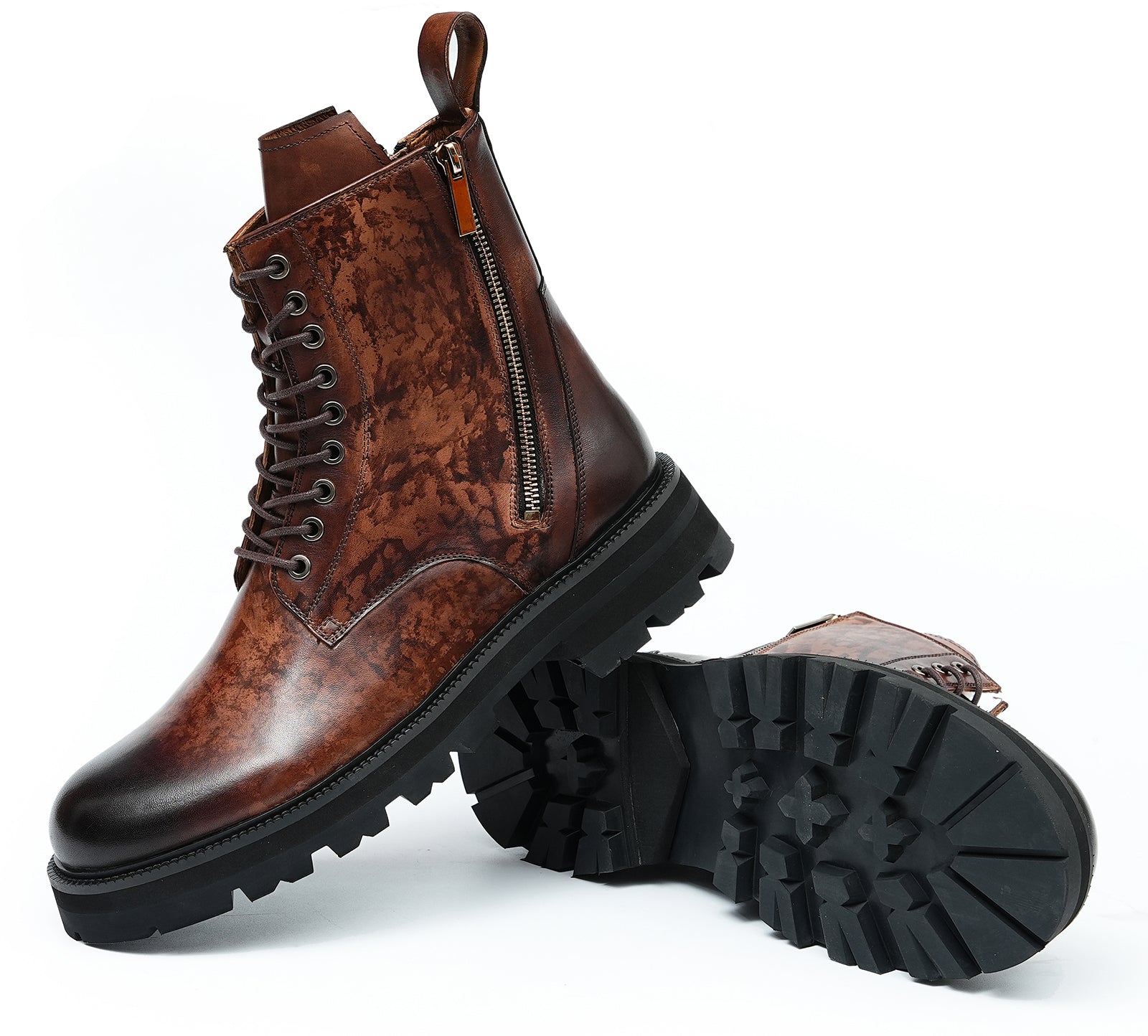Men's Fashion Double Zipper Casual Mid Calf Boots