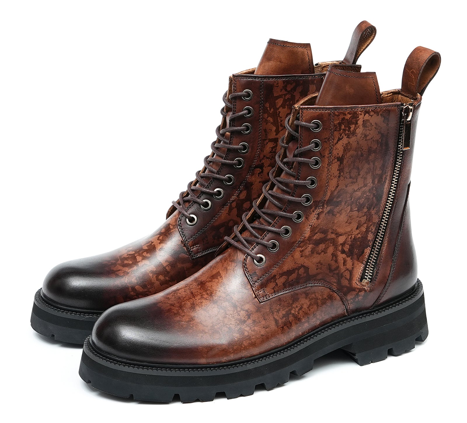 Men's Fashion Double Zipper Casual Mid Calf Boots