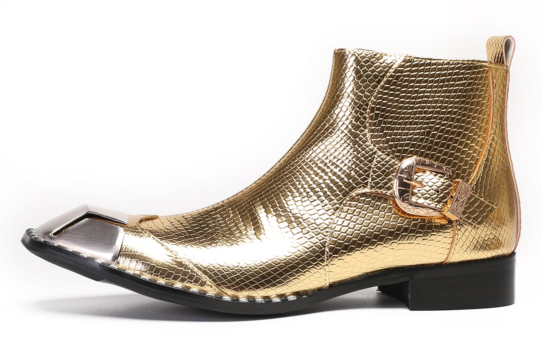 Mens Party Casual Zipper Buckle Western Boots