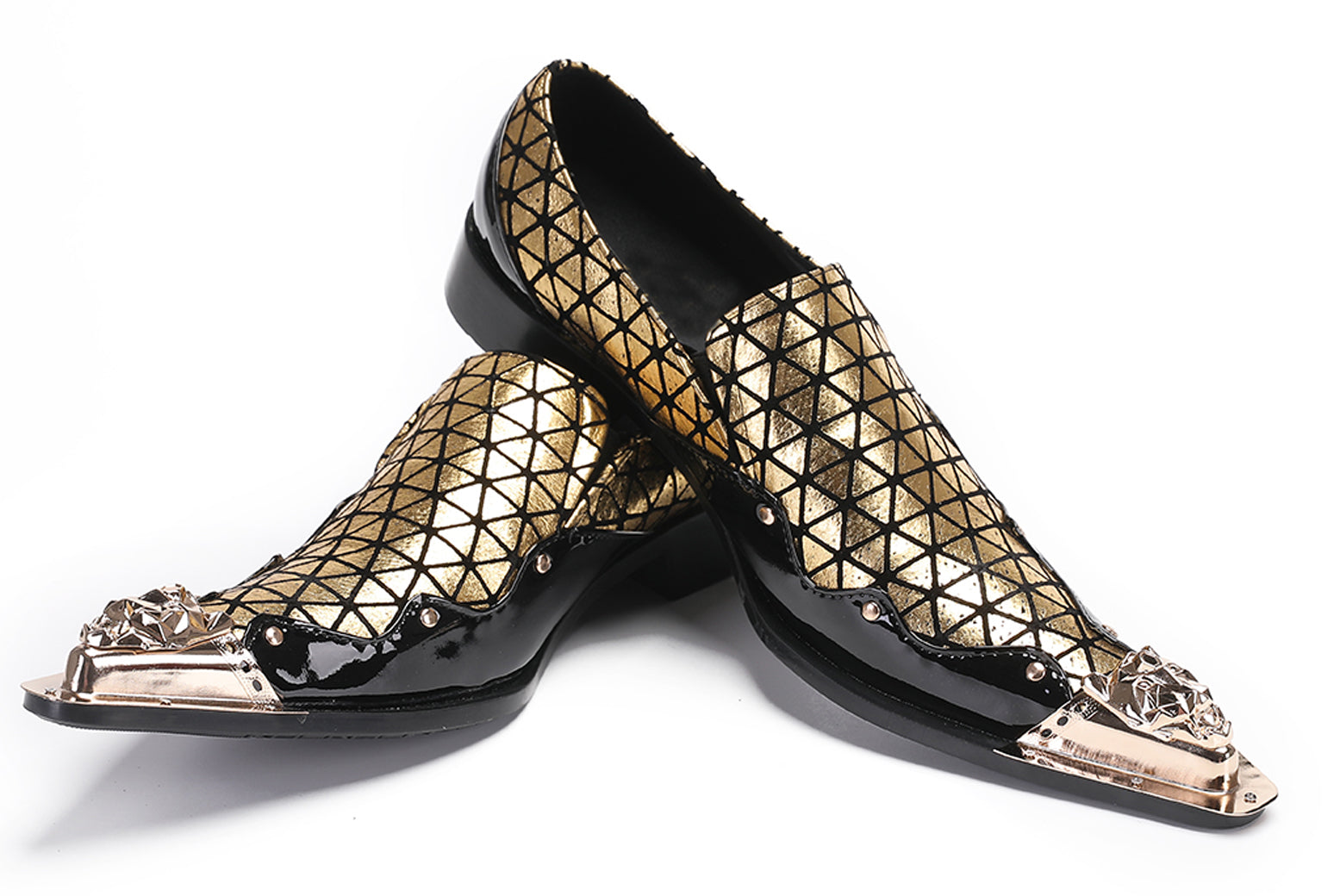Mens Casual Driving Plaid Western Loafers