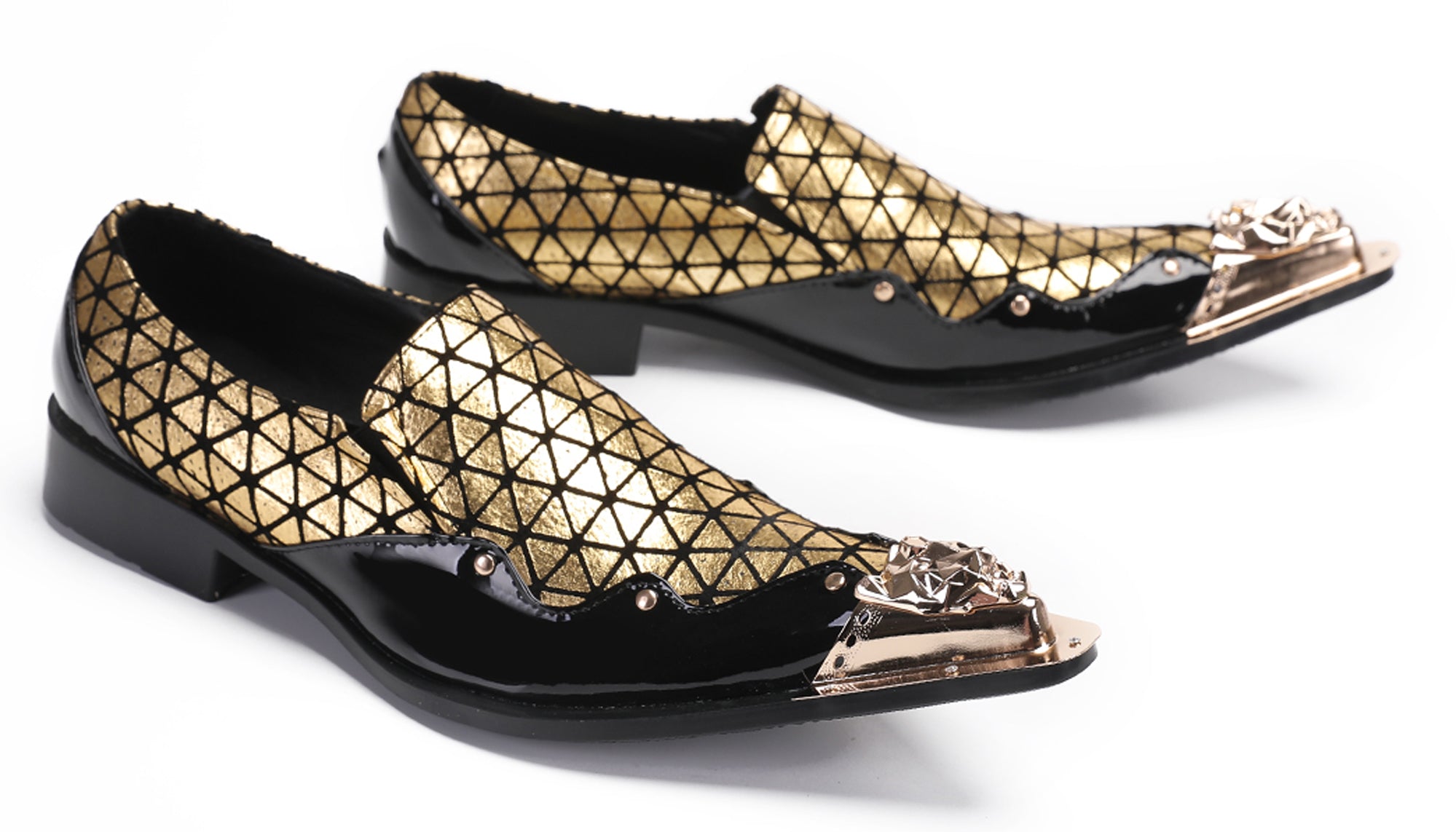Mens Casual Driving Plaid Western Loafers