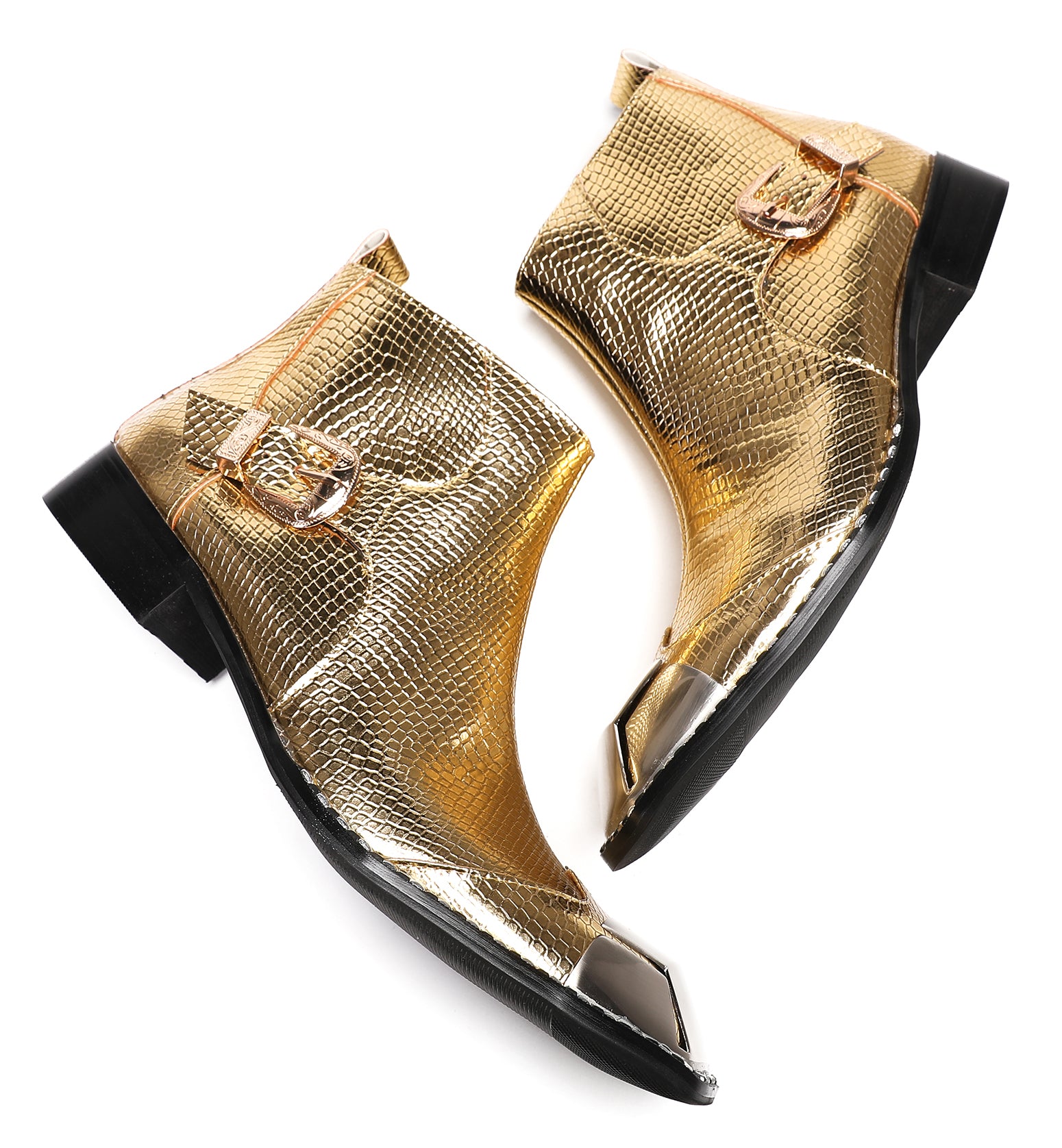Mens Party Casual Zipper Buckle Western Boots