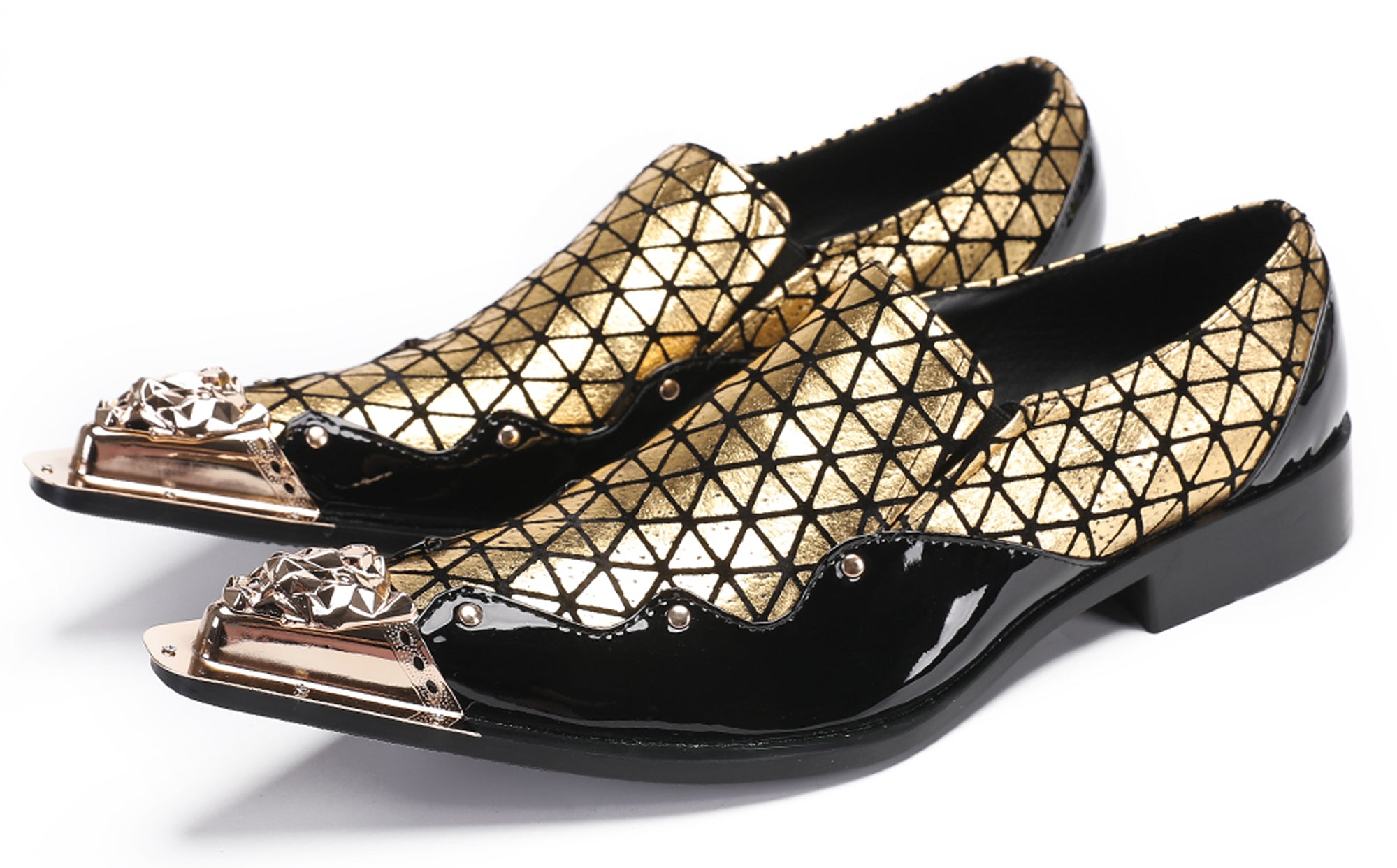 Mens Casual Driving Plaid Western Loafers