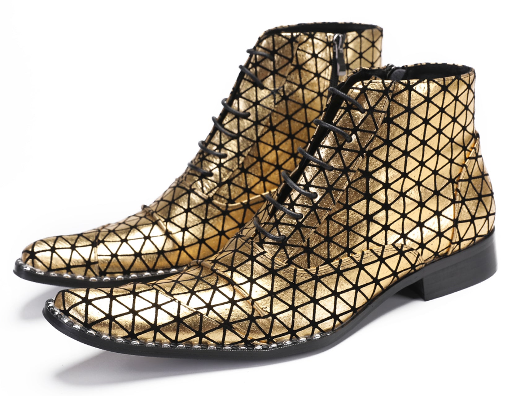 Mens Colorful Plaid Party Oxfords Boots