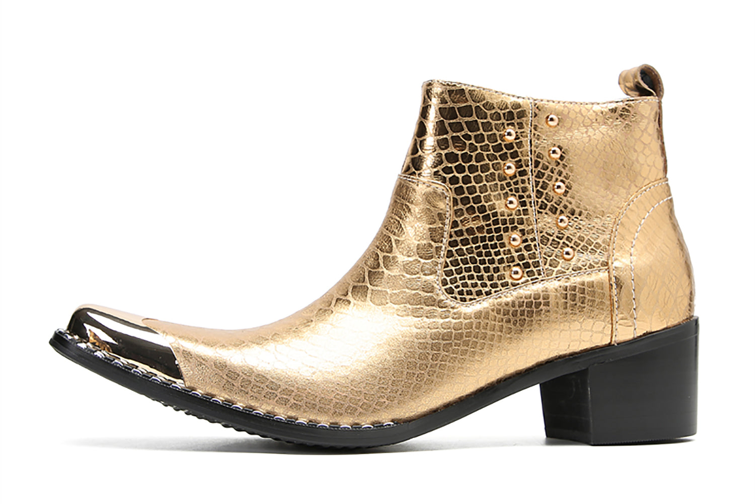 Botas vaqueras con puntera metálica y cuentas para hombre