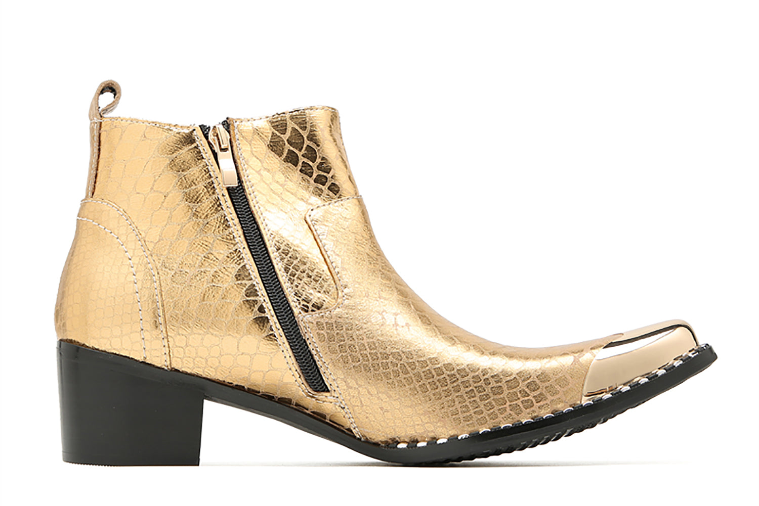 Botas vaqueras con puntera metálica y cuentas para hombre