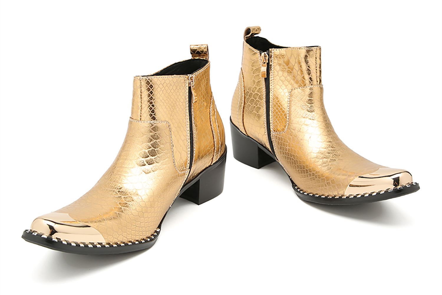 Botas vaqueras con puntera metálica y cuentas para hombre