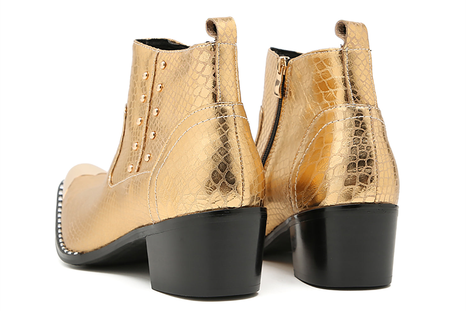 Botas vaqueras con puntera metálica y cuentas para hombre
