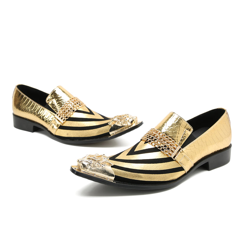 Men's Fashion Metal-Tip Western Horsebit Loafers