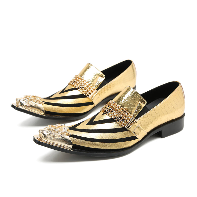 Men's Fashion Metal-Tip Western Horsebit Loafers