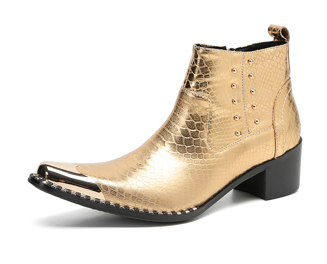 Botas vaqueras con puntera metálica y cuentas para hombre