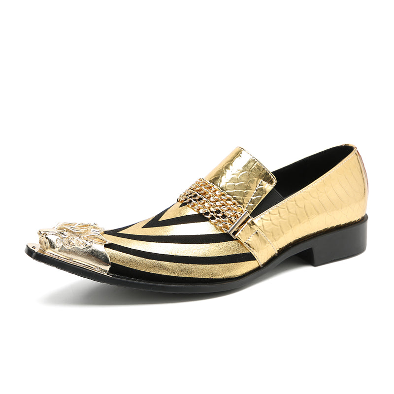 Men's Fashion Metal-Tip Western Horsebit Loafers