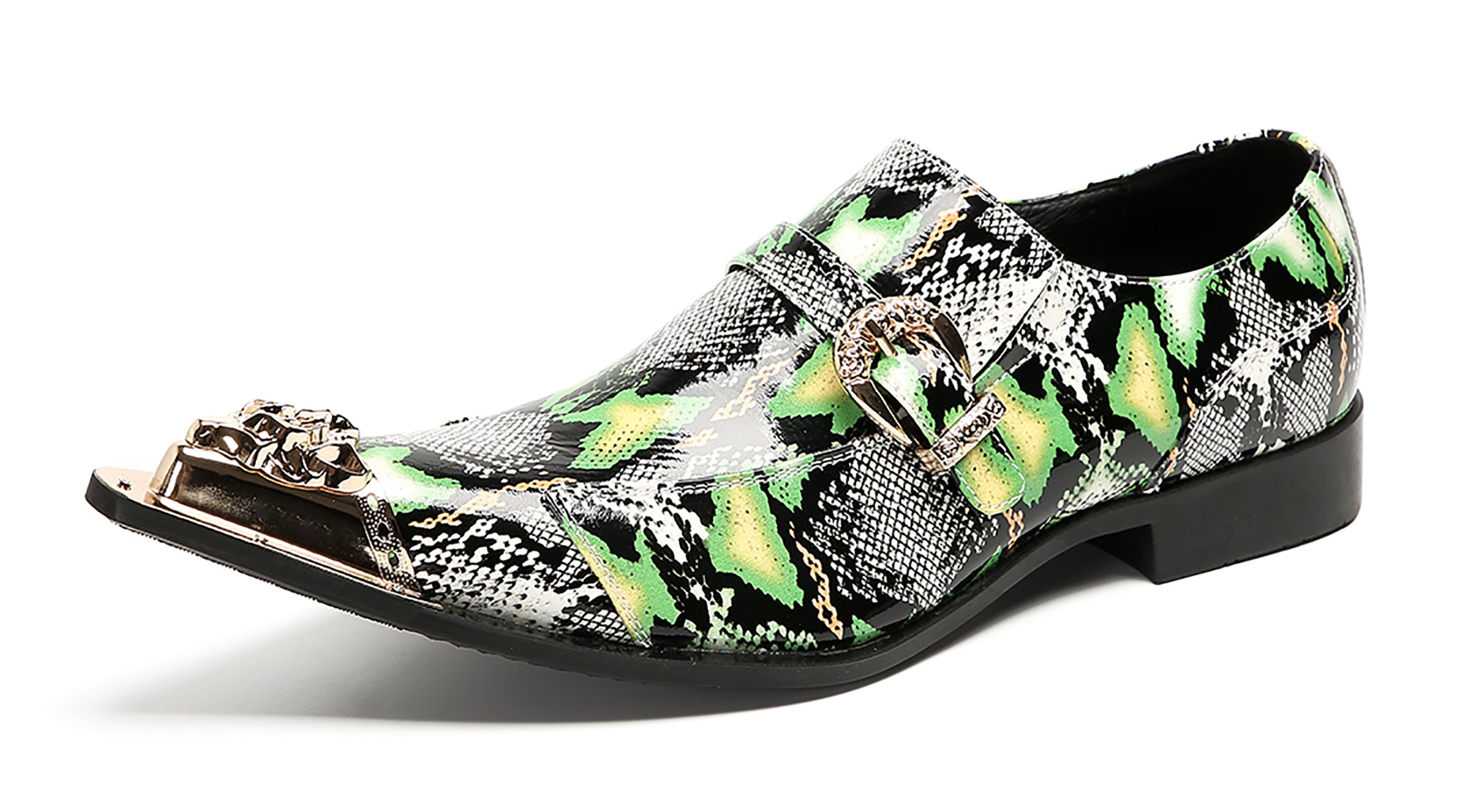 Mens Casual Meatal Tip Toe Slip On Western Loafers