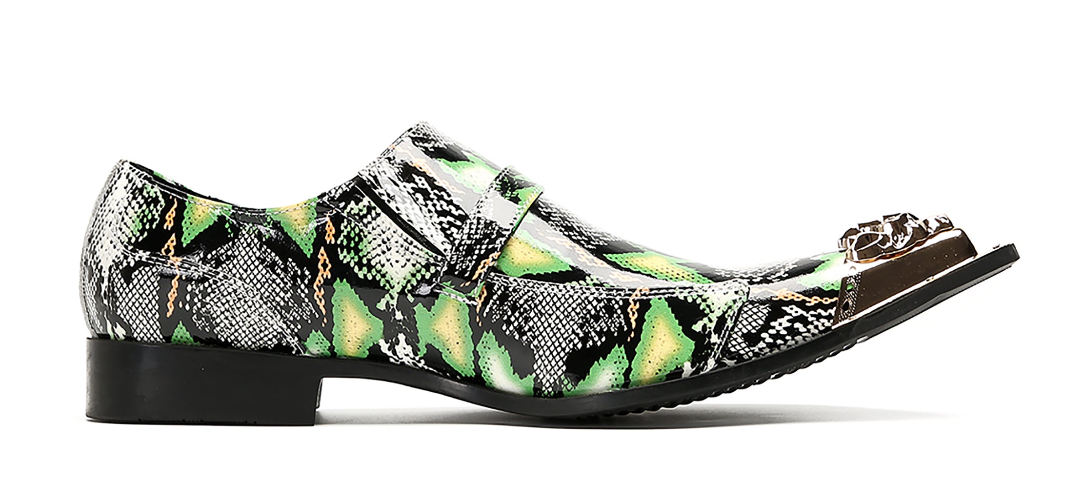 Mens Casual Meatal Tip Toe Slip On Western Loafers