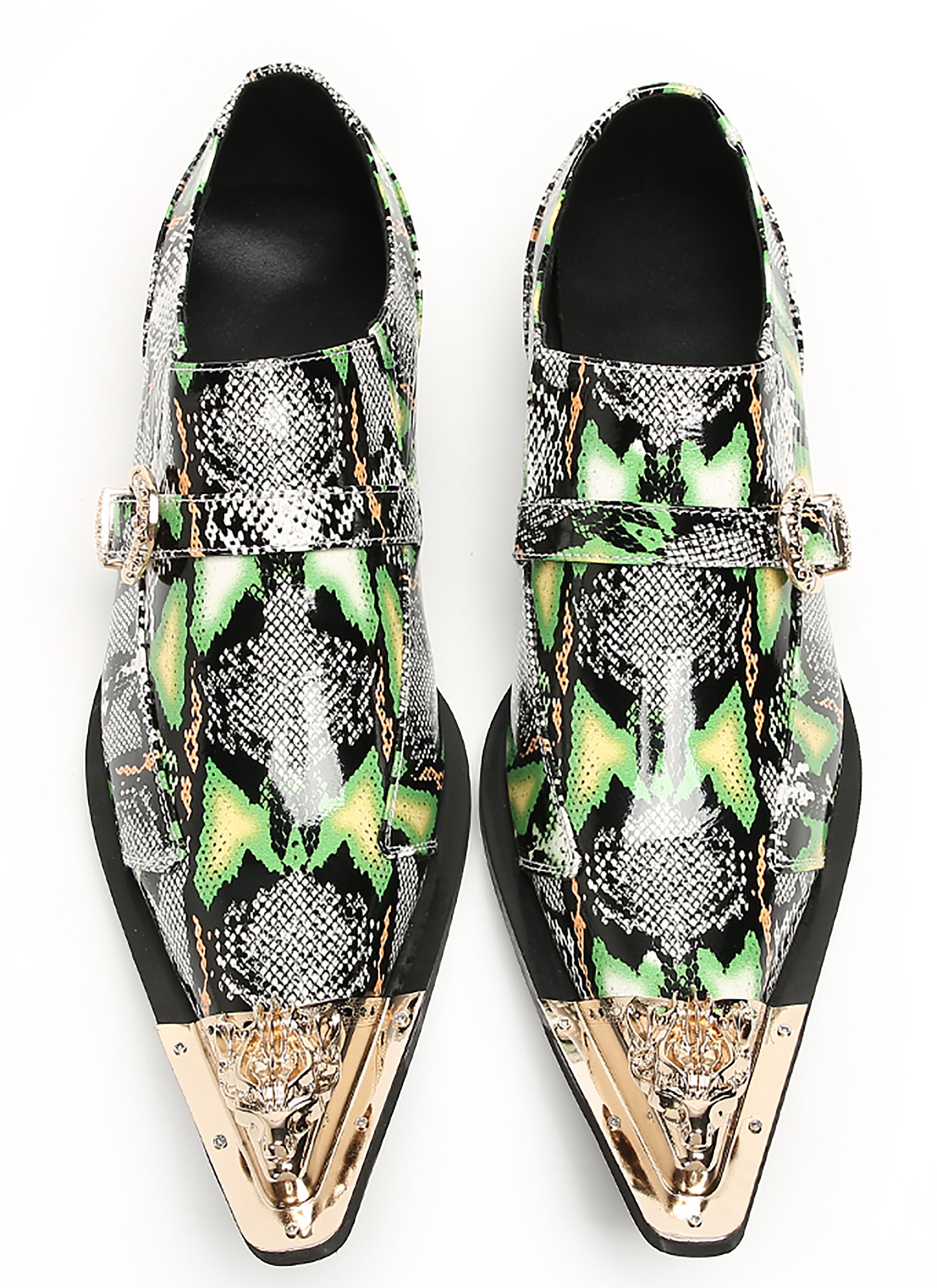 Mens Casual Meatal Tip Toe Slip On Western Loafers