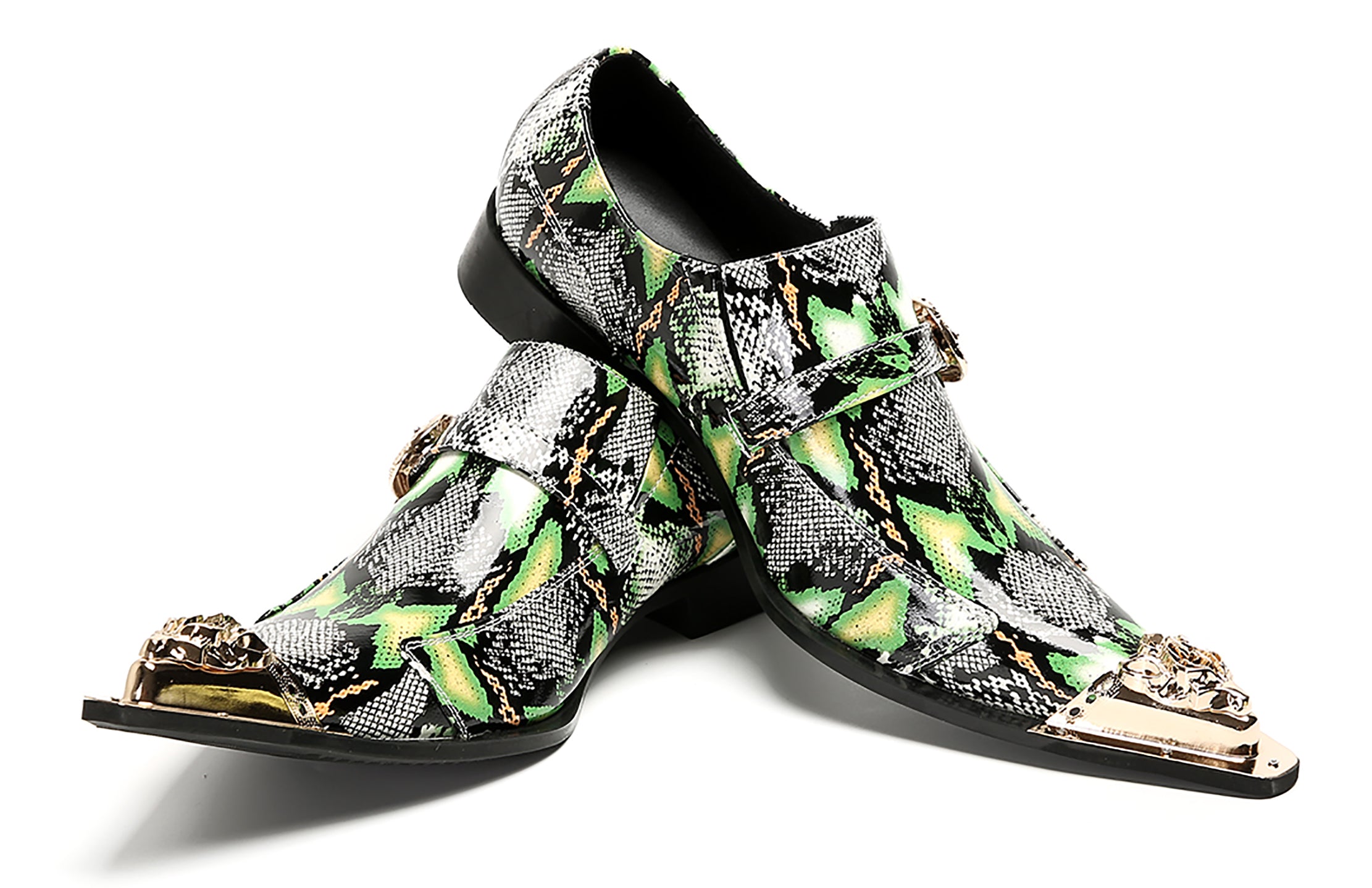 Mens Casual Meatal Tip Toe Slip On Western Loafers