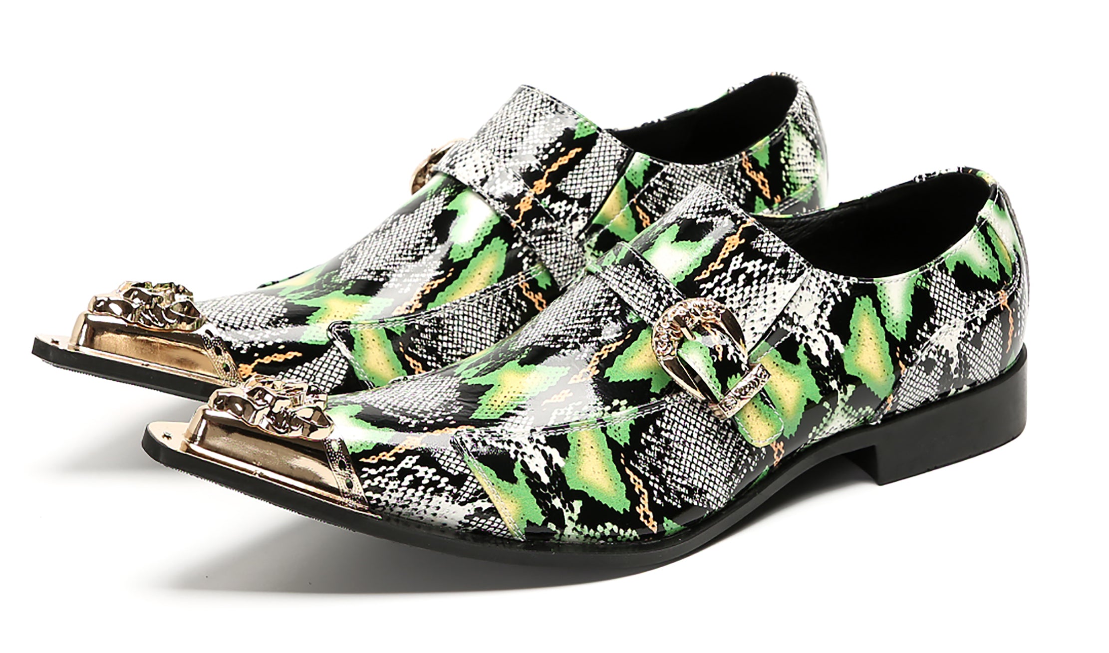 Mens Casual Meatal Tip Toe Slip On Western Loafers