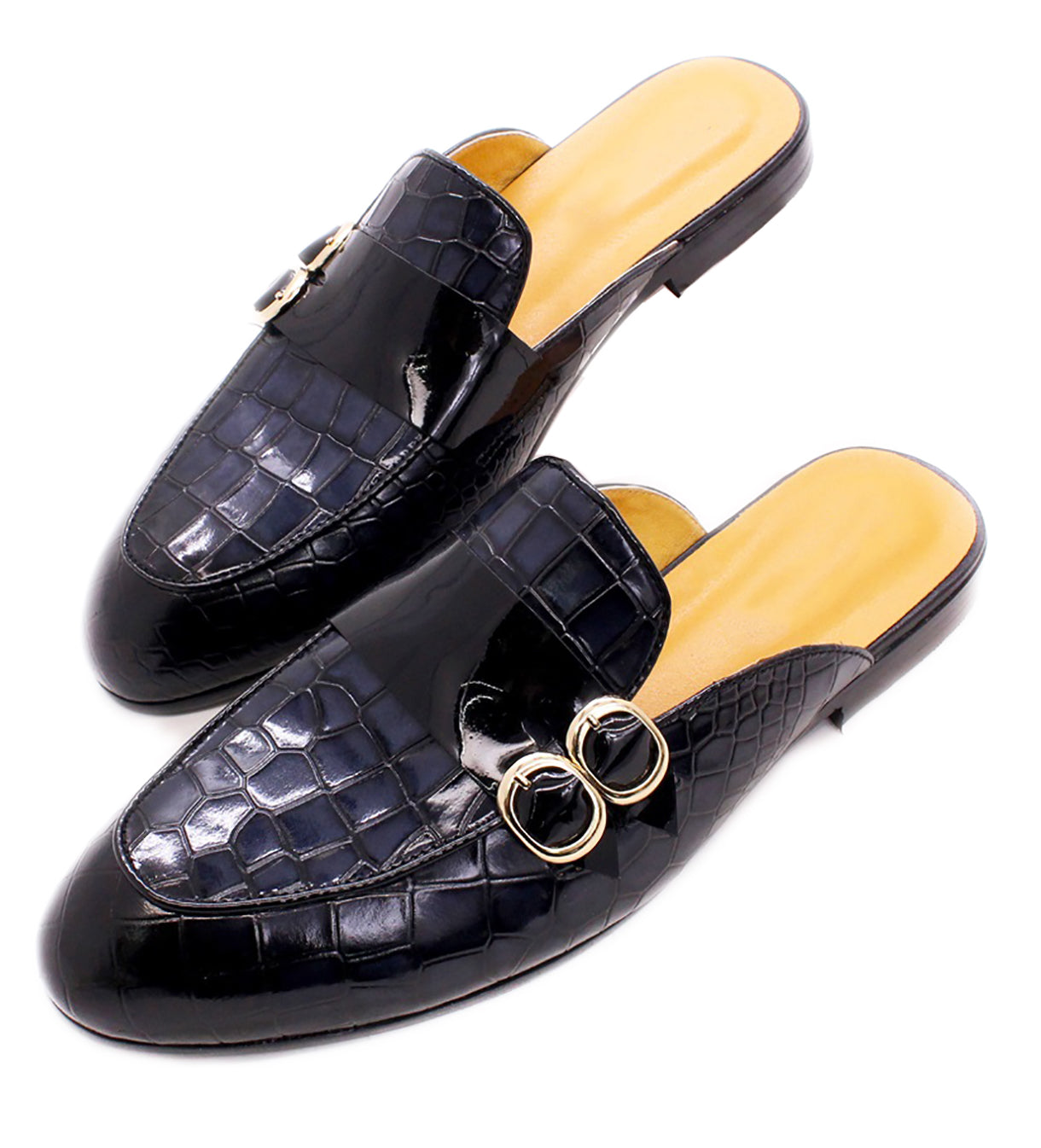 Mules de vestir con estampado de cocodrilo para hombre