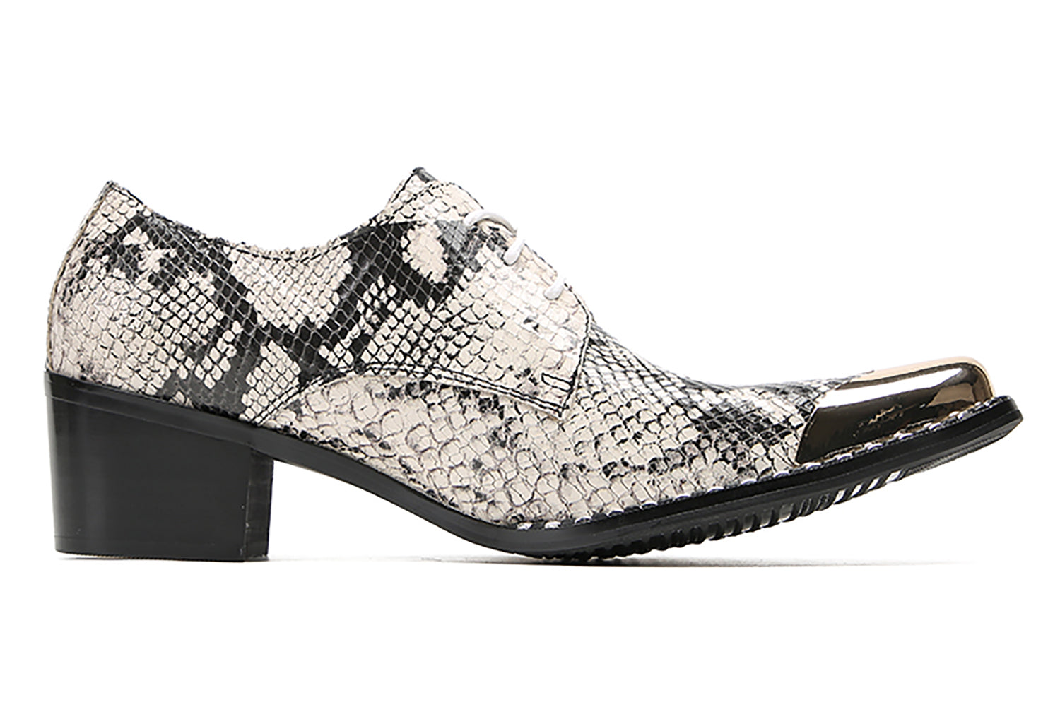 Men's Casual Snakeskin Texture Western Derby