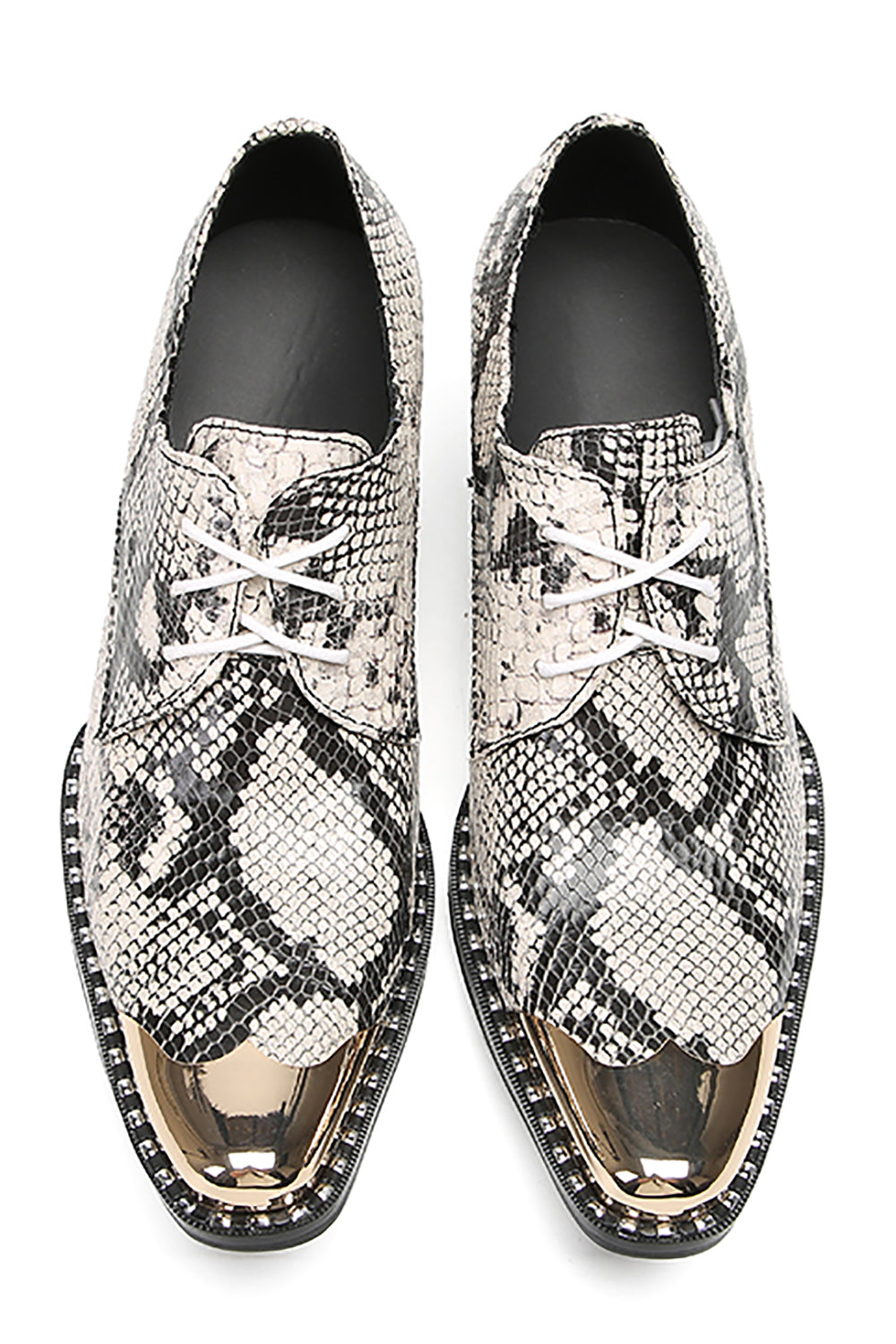 Men's Casual Snakeskin Texture Western Derby