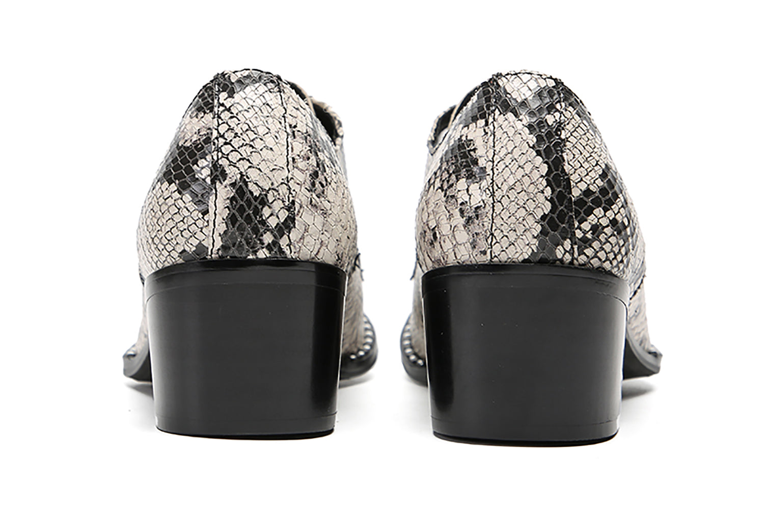 Men's Casual Snakeskin Texture Western Derby