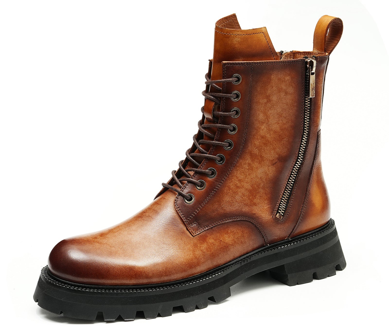 Men's Fashion Double Zipper Casual Mid Calf Boots