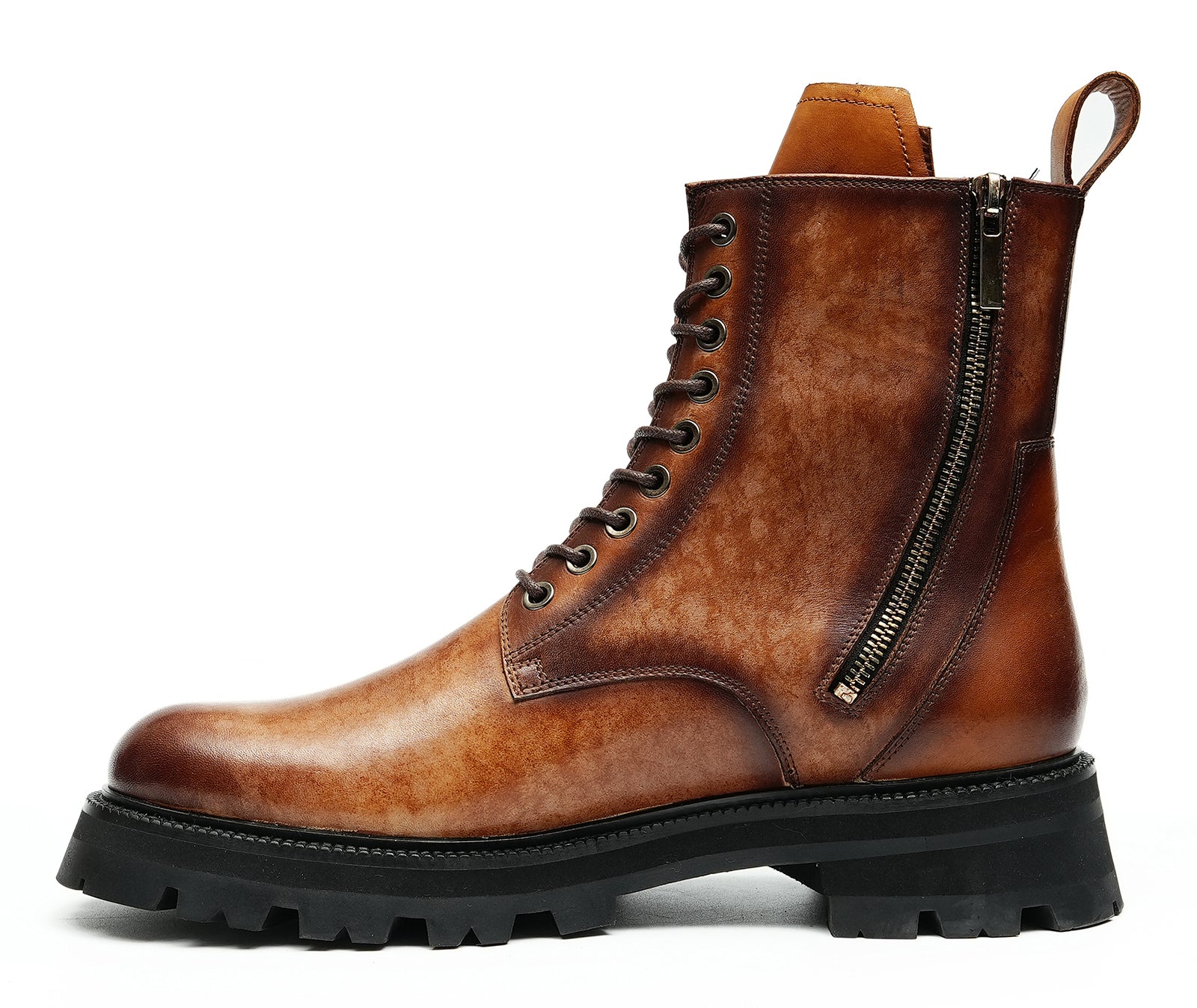 Men's Fashion Double Zipper Casual Mid Calf Boots