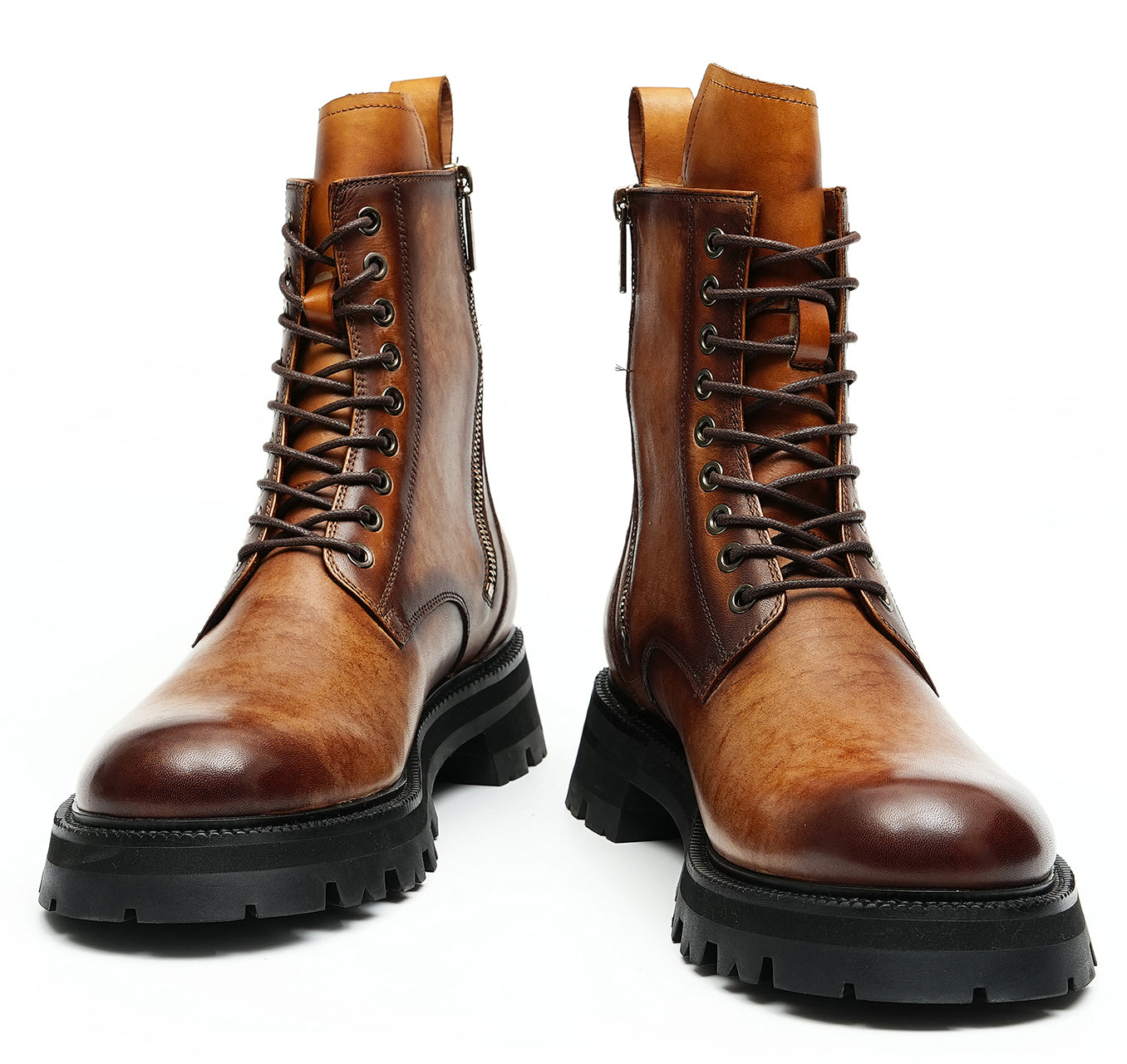 Men's Fashion Double Zipper Casual Mid Calf Boots