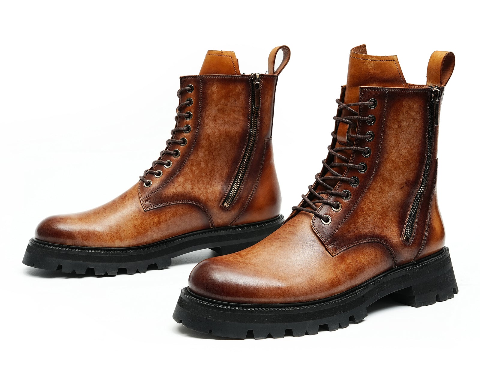 Men's Fashion Double Zipper Casual Mid Calf Boots