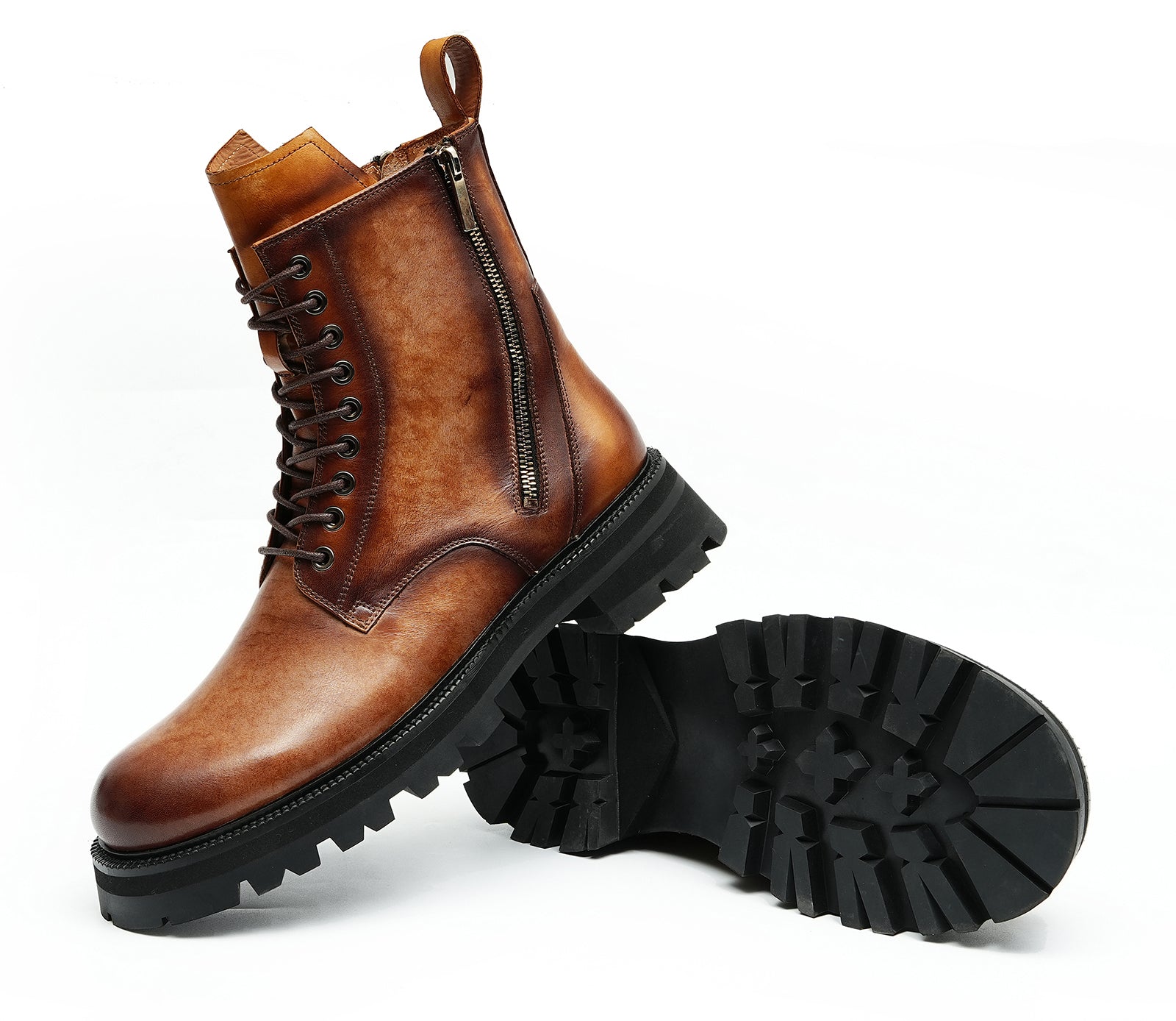 Men's Fashion Double Zipper Casual Mid Calf Boots