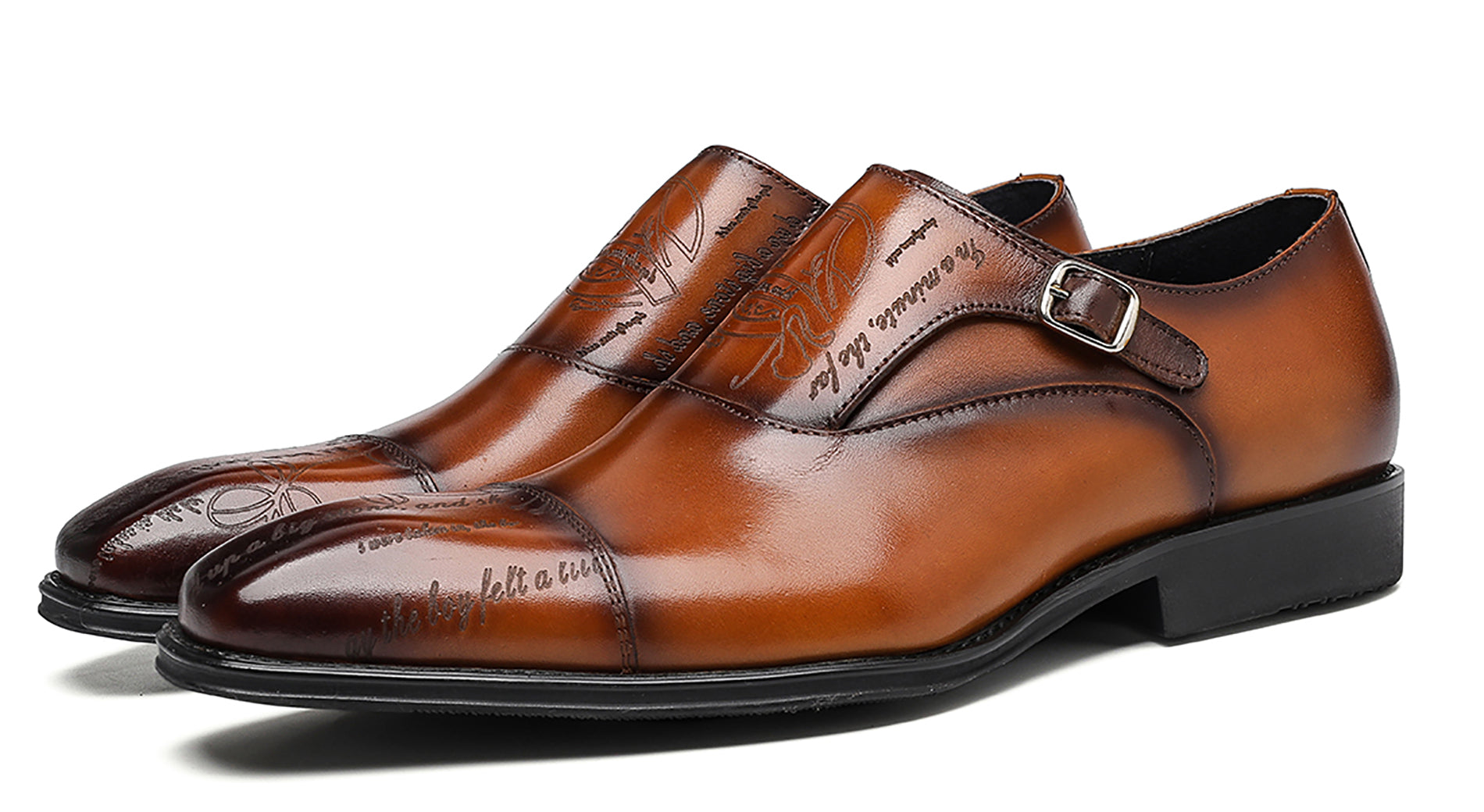 Men's Tuxedo Single Buckle Monk Strap Loafers