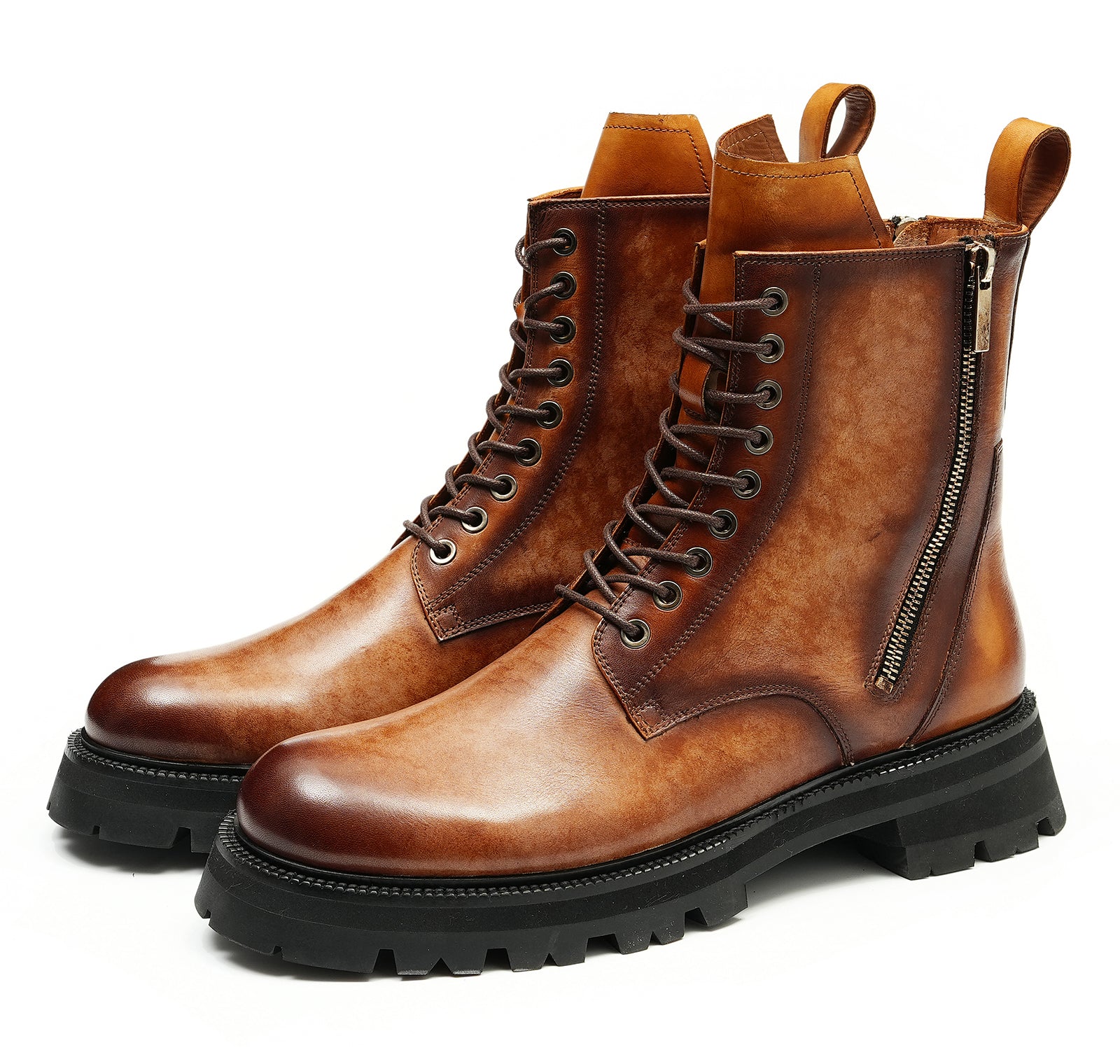 Men's Fashion Double Zipper Casual Mid Calf Boots