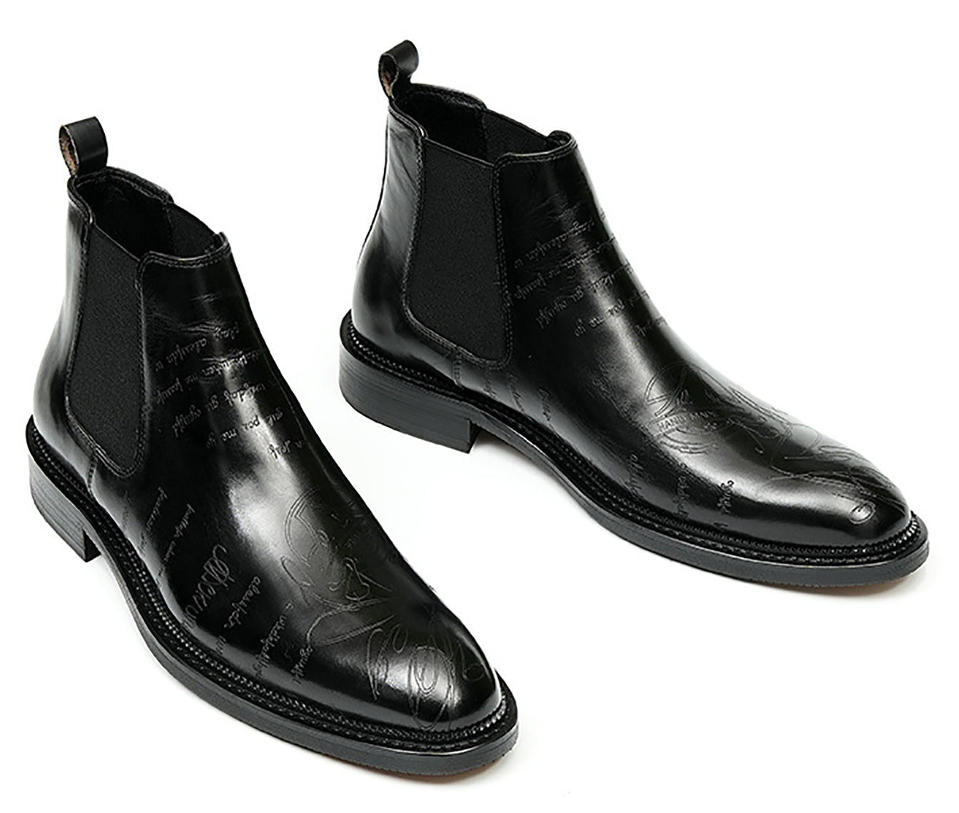 Botas Chelsea talladas formales de vestir a la moda para hombre
