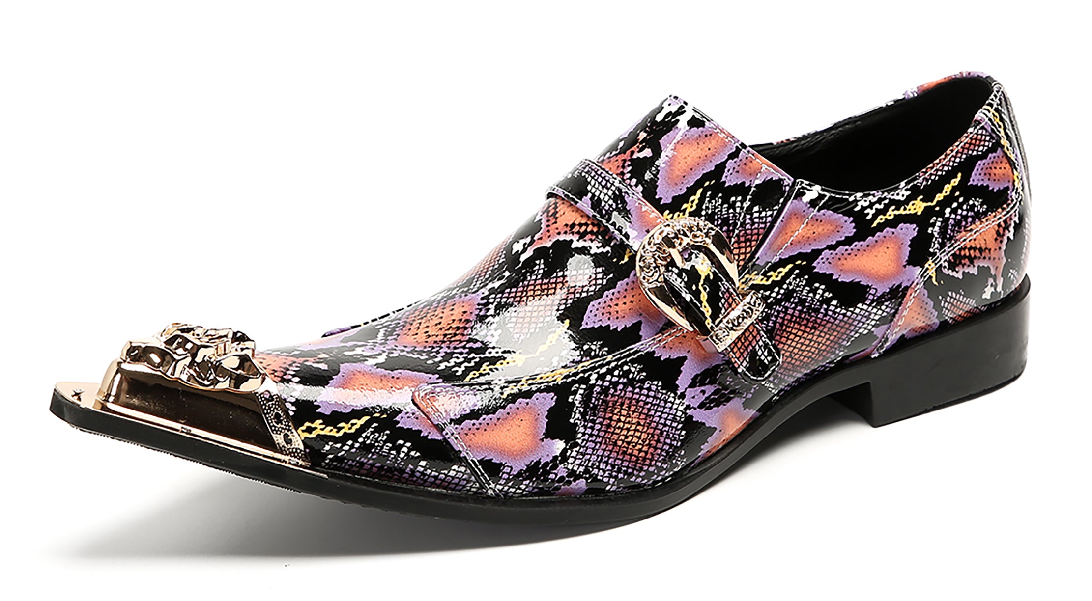 Mens Casual Meatal Tip Toe Slip On Western Loafers
