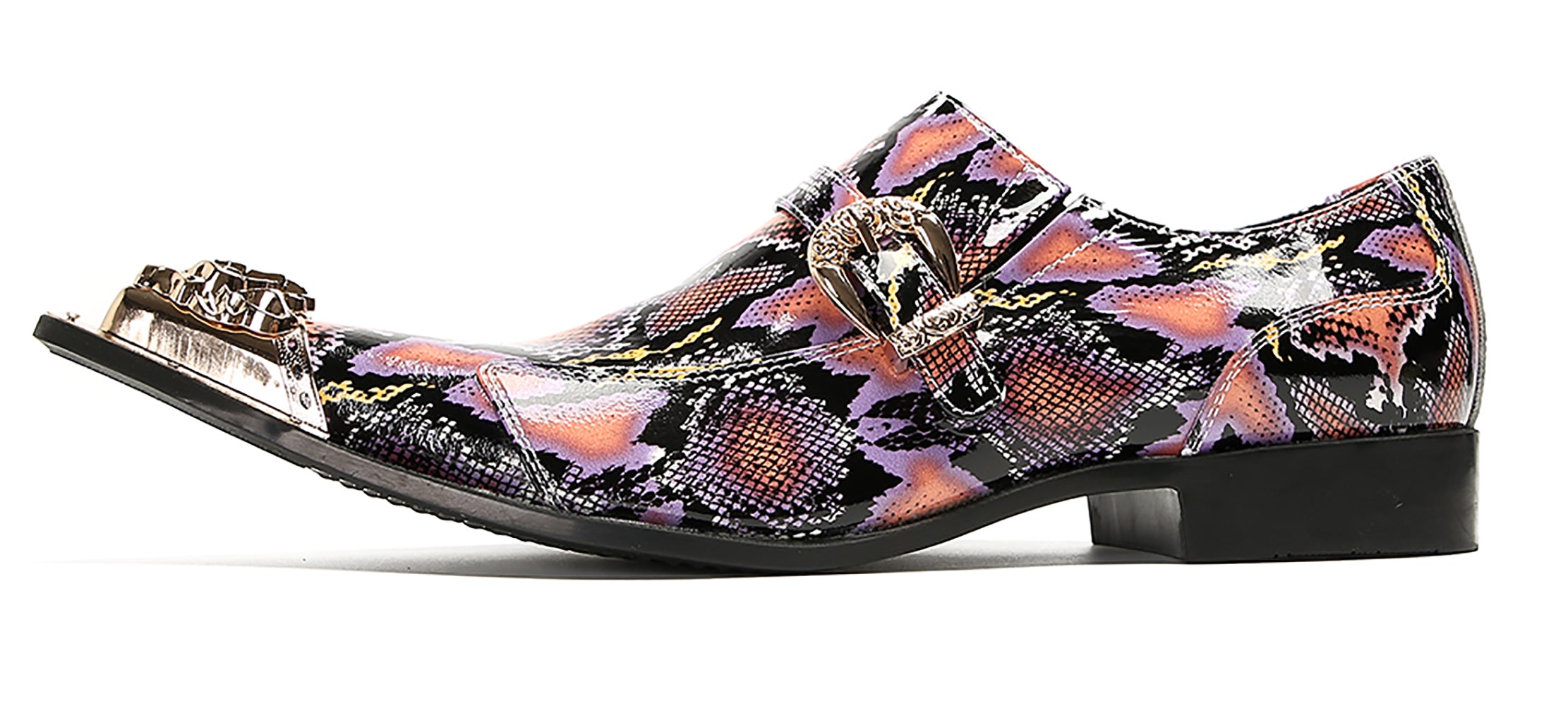 Mens Casual Meatal Tip Toe Slip On Western Loafers