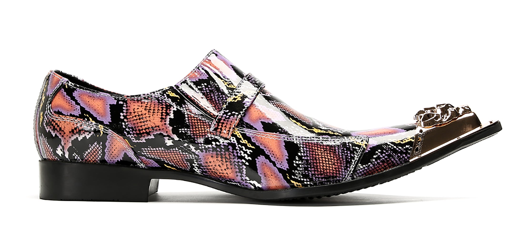 Mens Casual Meatal Tip Toe Slip On Western Loafers