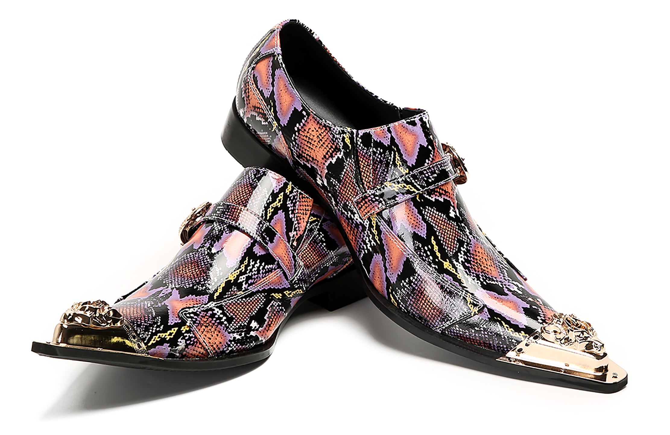 Mens Casual Meatal Tip Toe Slip On Western Loafers