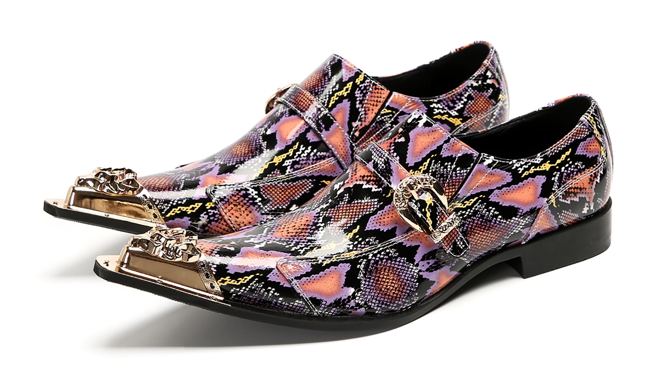 Mens Casual Meatal Tip Toe Slip On Western Loafers