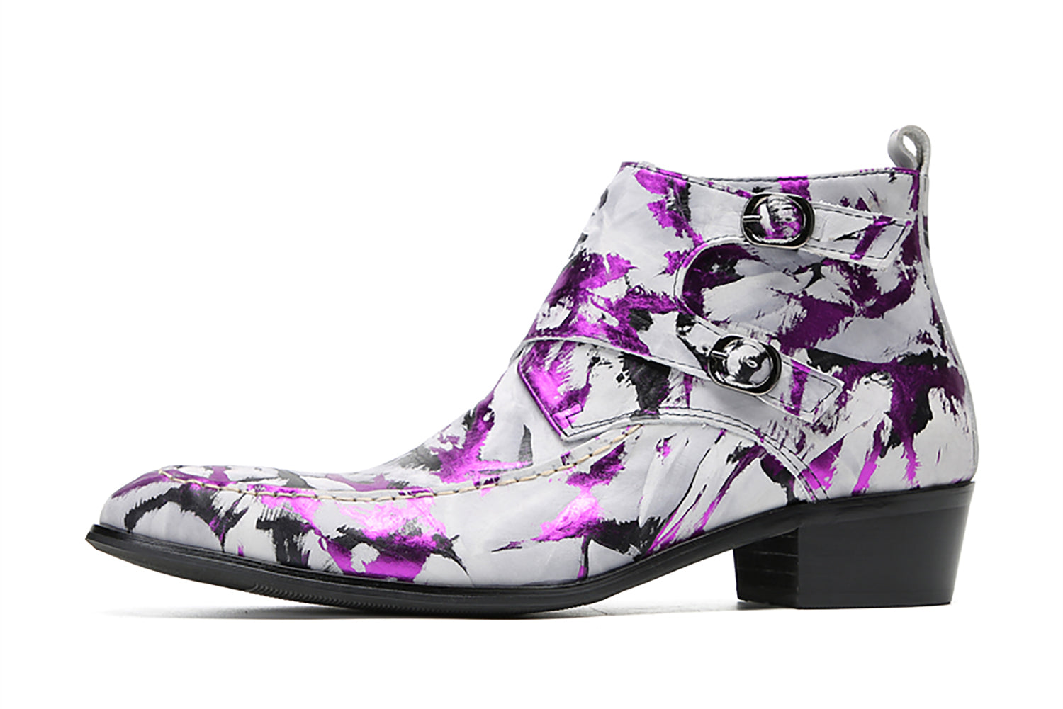 Botas occidentales informales con botones dobles para hombre