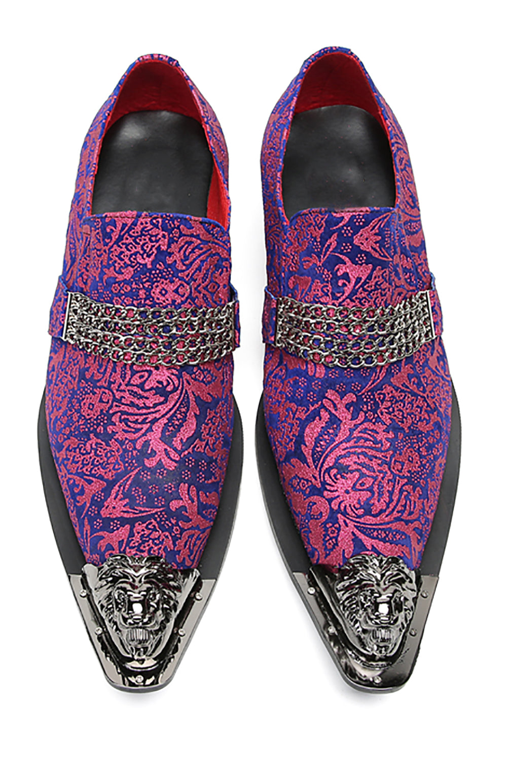 Men's Metal-Tip Toe Buttons Western Penny Loafers