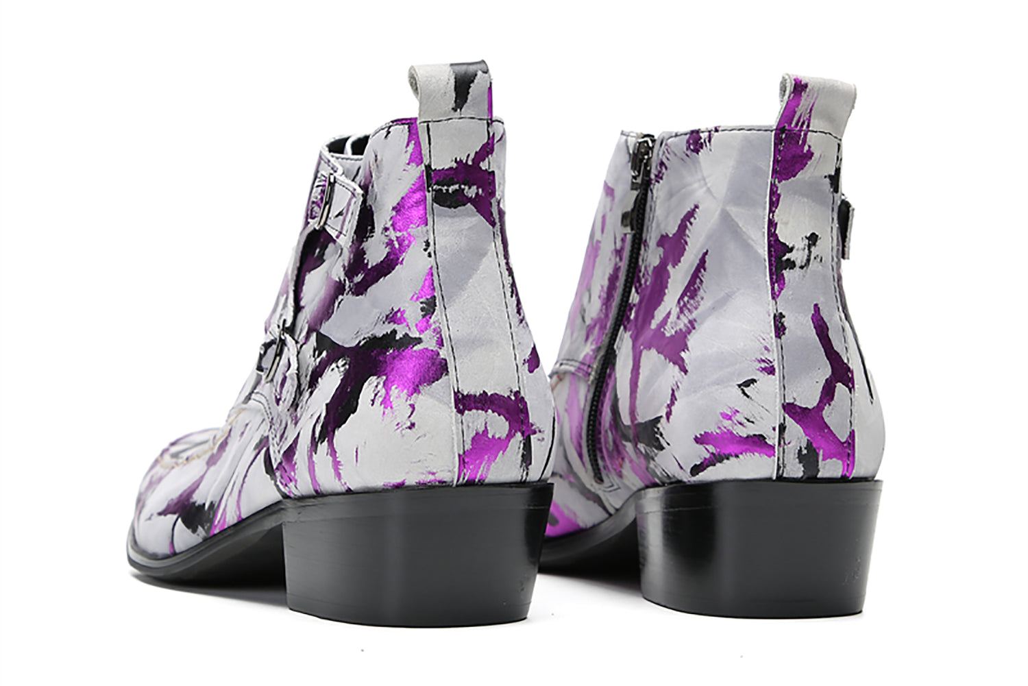 Botas occidentales informales con botones dobles para hombre
