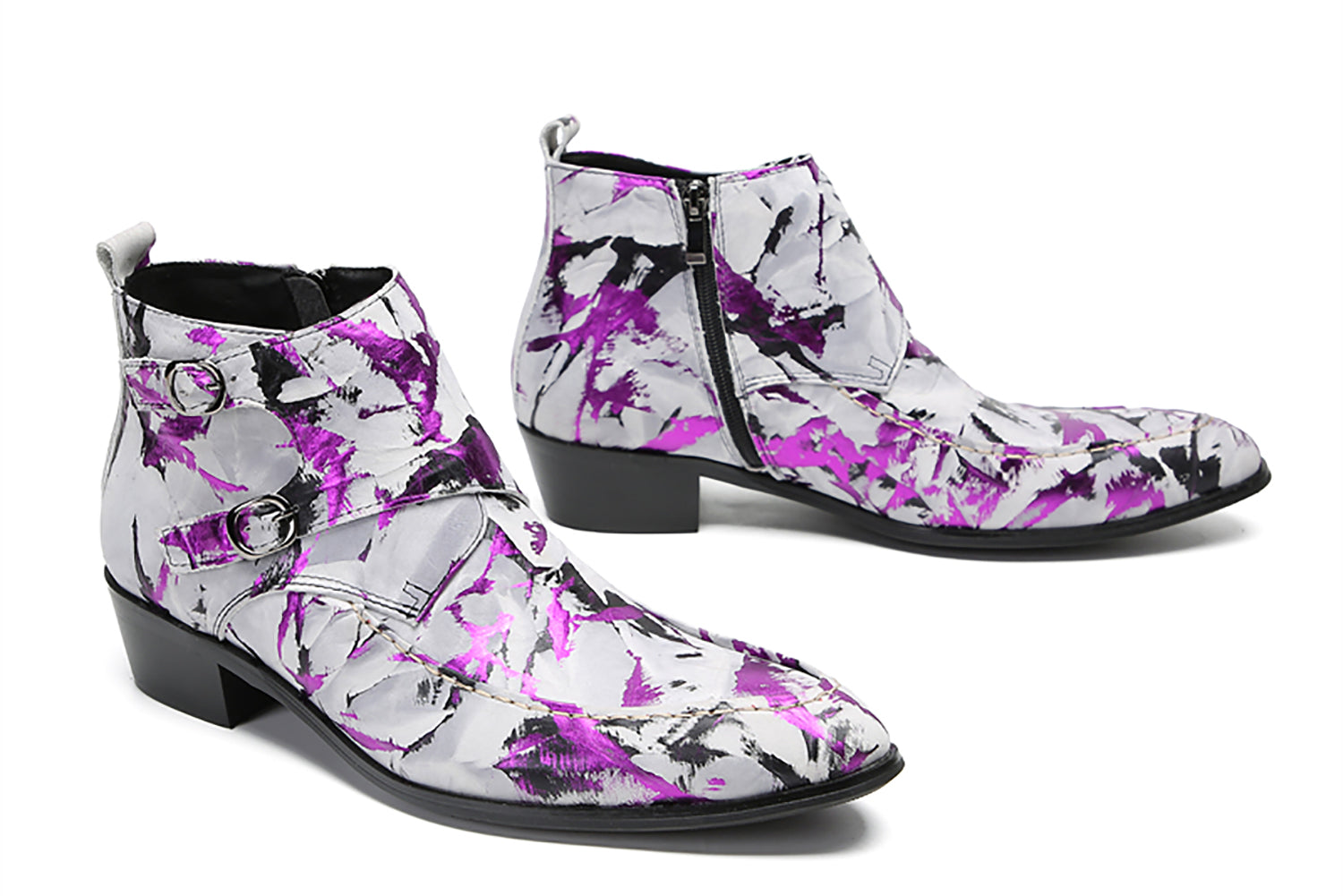 Botas occidentales informales con botones dobles para hombre