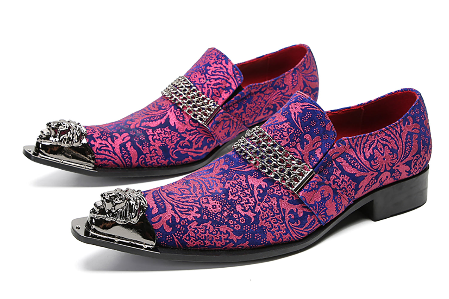 Men's Metal-Tip Toe Buttons Western Penny Loafers – Santimon