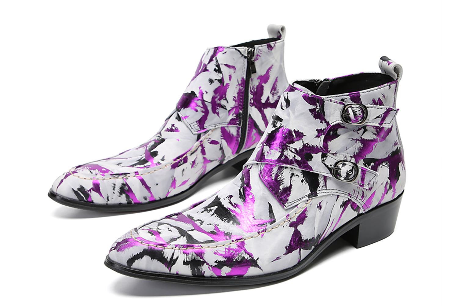 Botas occidentales informales con botones dobles para hombre